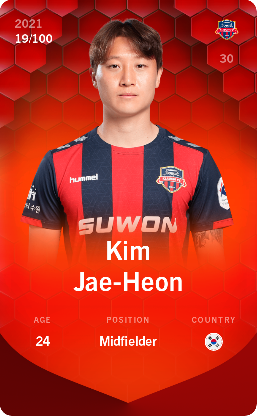 Sorare - Sorare Official - Kim Jae-Heon 2021-22 • Rare 19/100 - NFT # 70889432285650862705162723579069899978495251324916232936595591528463421135921