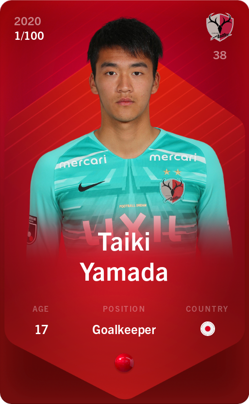 Sorare - Sorare Official - Taiki Yamada 2020-21 • Rare 1/100 - NFT # 86608007445863087209221683219937647242407858160881438970236407237885073827384
