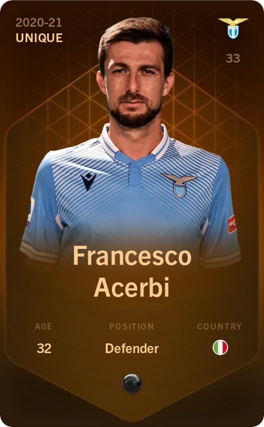 Sorare - Sorare Official - Francesco Acerbi 2020-21 • Unique - NFT # 22450520188046618221148451395822141522343713124098719878459454366166742529746
