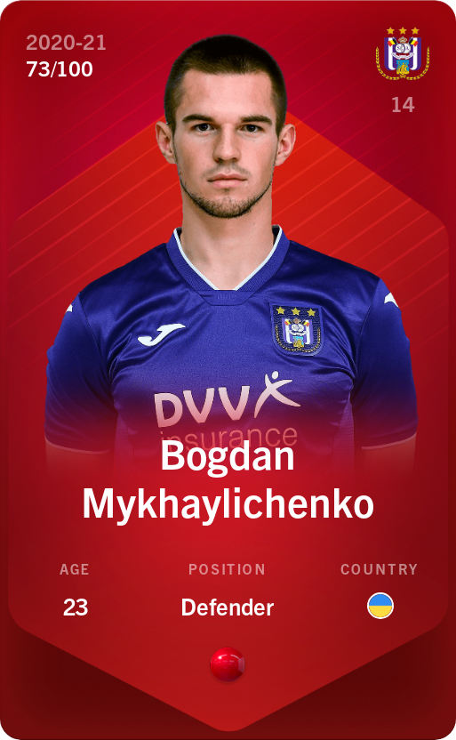 Sorare - Sorare Official - Bogdan Mykhaylichenko 2020-21 • Rare 73/100 - NFT # 45439295784026393099405438683173144129289996573782601442184756191444419652490
