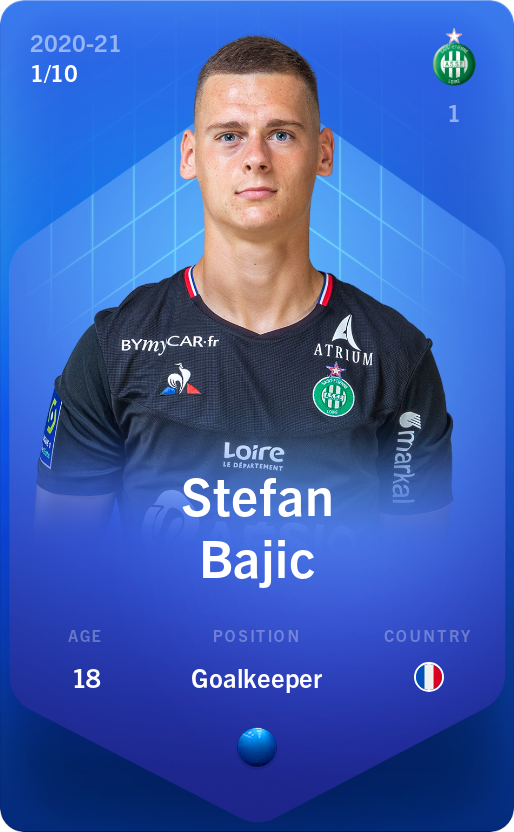 Sorare - Sorare Official - Stefan Bajic 2020-21 • Super Rare 1/10 - NFT # 65816122142709200414241270638675635460319375560106970201558227026447261357431