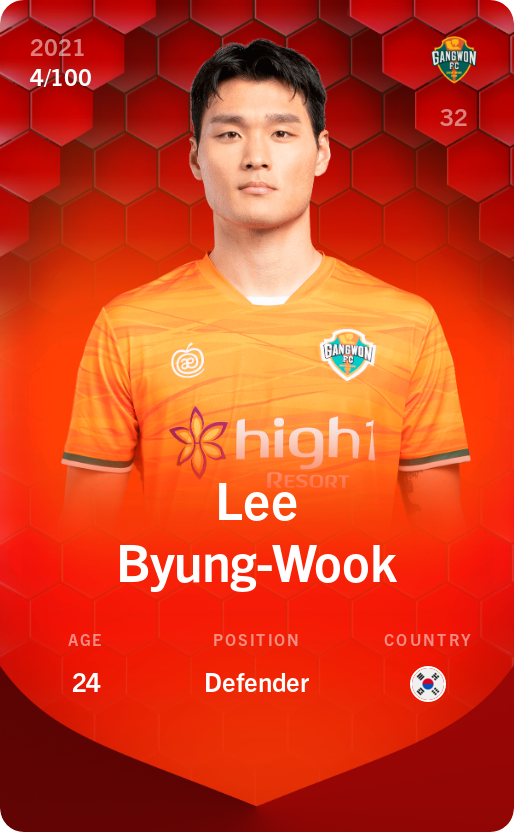 Sorare - Sorare Official - Lee Byung-Wook 2021-22 • Rare 4/100 - NFT # 94420366767878168338061137090068364619803732961020195471969710869685251567516