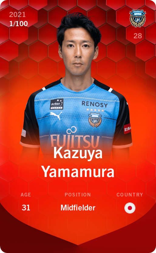 Sorare - Sorare Official - Kazuya Yamamura 2021-22 • Rare 1/100 - NFT # 36249470687416822249536511062074570186053042408501687707709923977007209616802