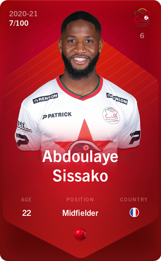 Sorare - Sorare Official - Abdoulaye Sissako 2020-21 • Rare 7/100 - NFT # 75956486042365694042928045261505438938363489299168499970201991183995966893546