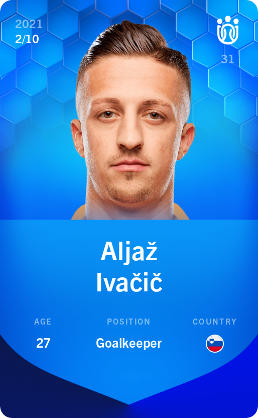 Sorare - Sorare Official - Aljaž Ivačič 2021-22 • Super Rare 2/10 - NFT # 9551184119655181248936201734328391543758091460027385764465655231020843652685