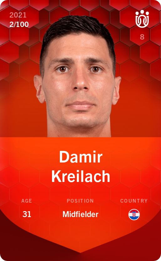 Sorare - Sorare Official - Damir Kreilach 2021-22 • Rare 2/100 - NFT # 11546902266460923750849443811021915780509382516128073439077713317338773856279