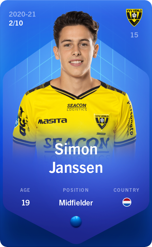 Sorare - Sorare Official - Simon Janssen 2020-21 • Super Rare 2/10 - NFT # 77517004996580499329666848331930300351915303935729903926882097991118770019087