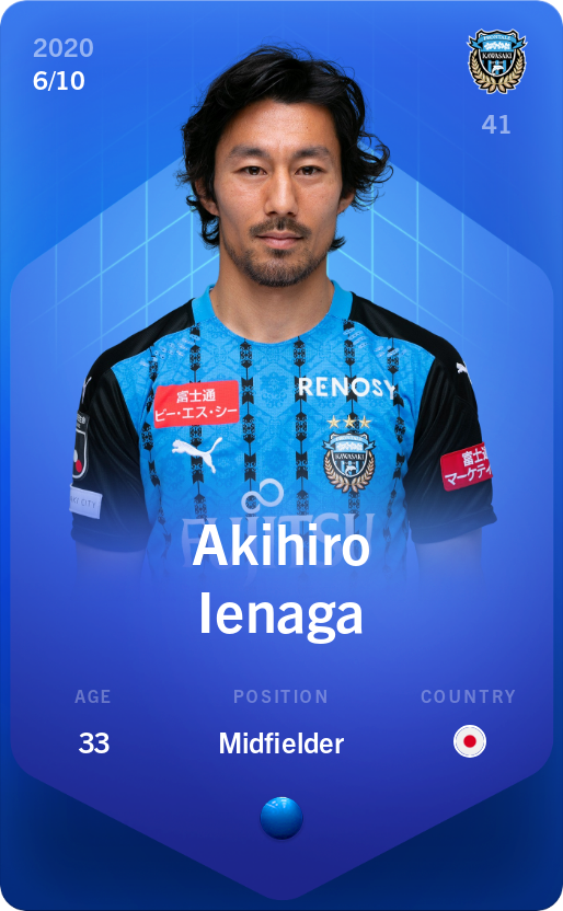 Sorare - Sorare Official - Akihiro Ienaga 2020-21 • Super Rare 6/10 - NFT # 62539687876623699520045174268361379097725650078714579658937809247451520414406