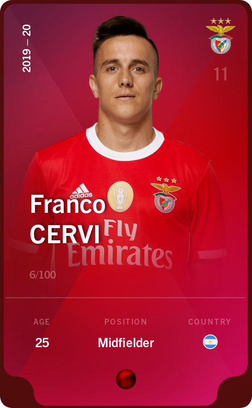 Sorare - Sorare Official - Franco Cervi 2019-20 • Rare 6/100 - NFT # 41784722743397268290340799255326261933614359909246459984970212955265552961078