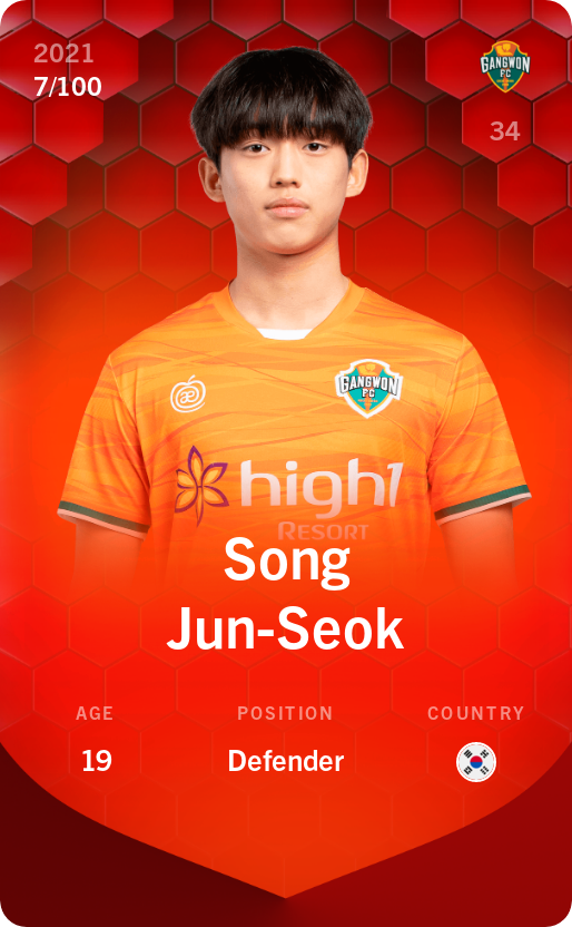 Sorare - Sorare Official - Song Jun-Seok 2021-22 • Rare 7/100 - NFT # 56187875969785618222527554488420865408377847996404942465149329752413057220595