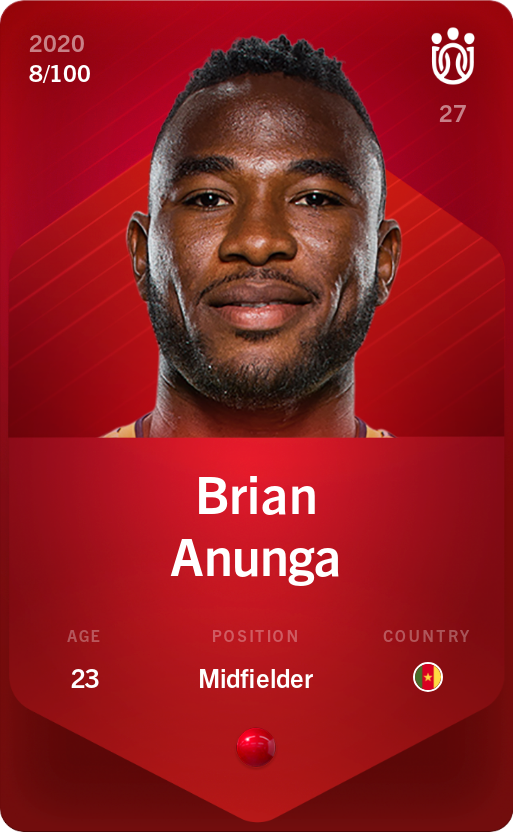Sorare - Sorare Official - Brian Anunga 2020-21 • Rare 8/100 - NFT # 20382037837422049654615631337287127341256610196392765271619074414289563720679