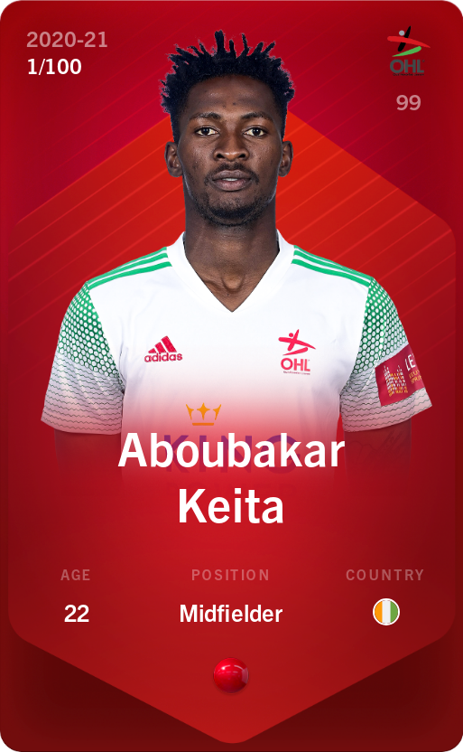 Sorare - Sorare Official - Aboubakar Keita 2020-21 • Rare 1/100 - NFT # 99075191252115820234207259535994833298576882402502667600686646702541344637193