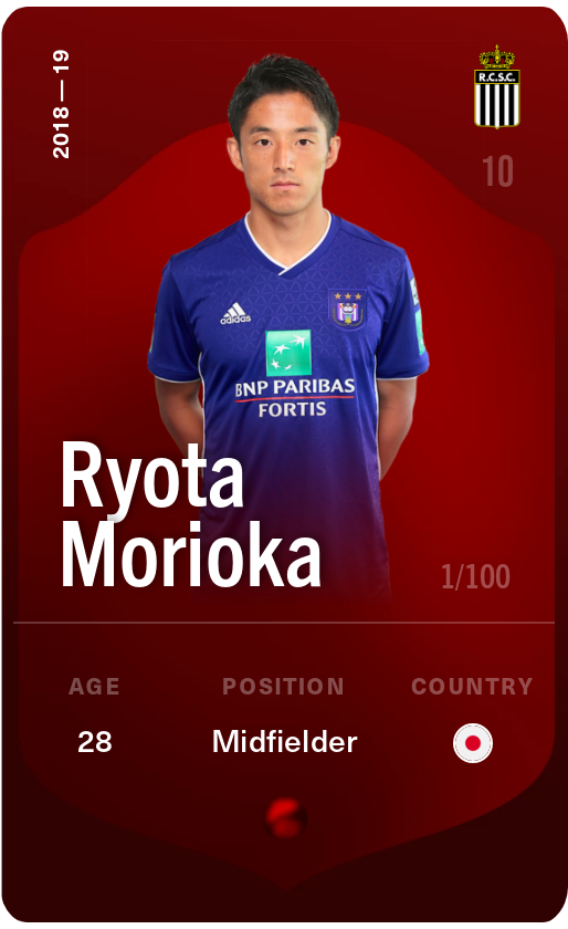 Sorare - Sorare Official - Ryota Morioka 2018-19 • Rare 1/100 - NFT # 95627709639434928154409912476802220948334494796717747986752447479094854073214
