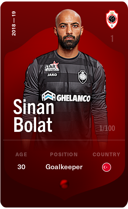 Sorare - Sorare Official - Sinan Bolat 2018-19 • Rare 1/100 - NFT # 98691979567439915342148768406079276051074416865785609686296736616969087122532