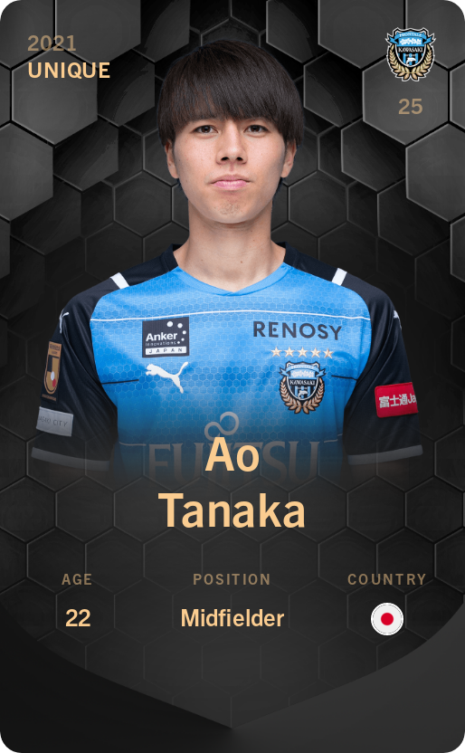Sorare - Sorare Official - Ao Tanaka 2021-22 • Unique - NFT # 53247913848597013760773958338823354675875812117775332500453881007921950838061