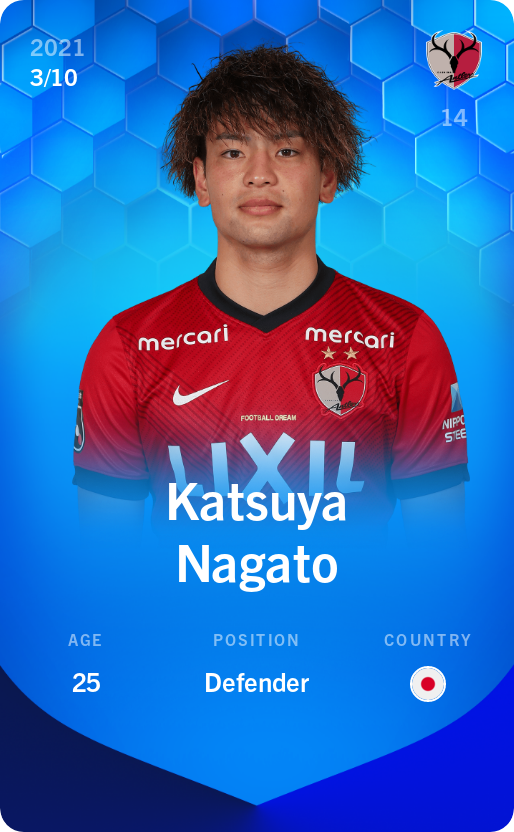 Sorare - Sorare Official - Katsuya Nagato 2021-22 • Super Rare 3/10 - NFT # 85047088336231655228942275043911860048742498144389309550958155267764331902984