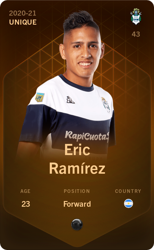 Sorare - Sorare Official - Eric Ramírez 2020-21 • Unique - NFT # 88864918707590835705510841263592484885465518413592744665752429050292979128202
