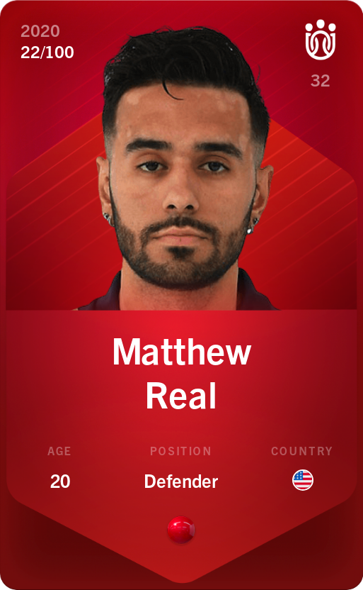 Sorare - Sorare Official - Matthew Real 2020-21 • Rare 22/100 - NFT # 58045358600921929763519483930653918458952329480083325343207960529056625584907