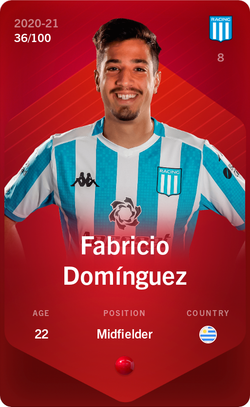 Sorare - Sorare Official - Fabricio Domínguez 2020-21 • Rare 36/100 - NFT # 55929932266568040642075842554764810849452667448622682967902892113648972455343
