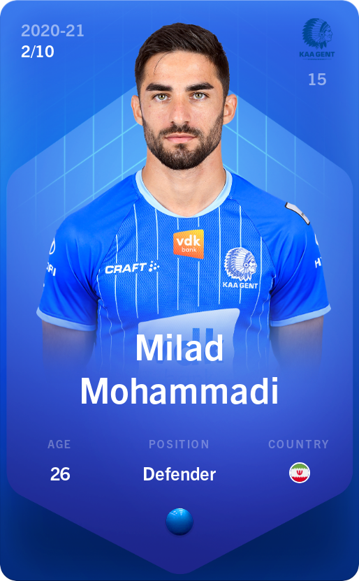 Sorare - Sorare Official - Milad Mohammadi 2020-21 • Super Rare 2/10 - NFT # 82668180398870559597831435124177933138983672399412971004250371641854973709533