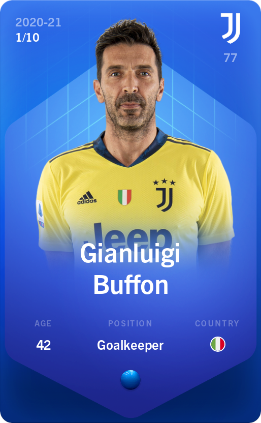 Sorare - Sorare Official - Gianluigi Buffon 2020-21 • Super Rare 1/10 - NFT # 24646378324595686270691312246269100676263250797407558668817317277144720993469