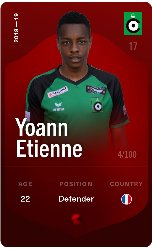 Sorare - Sorare Official - Yoann Etienne 2018-19 • Rare 4/100 - NFT # 54848896607645590968136226801875948958285835148305243516935716366820446798182