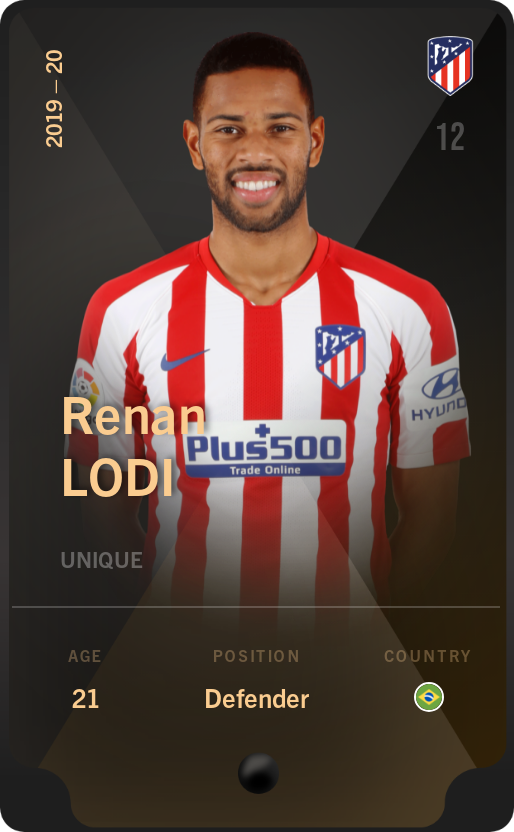 Sorare - Sorare Official - Renan Lodi 2019-20 • Unique - NFT # 6791385716999445793243600492118455316107469879475928112272167665965373938558