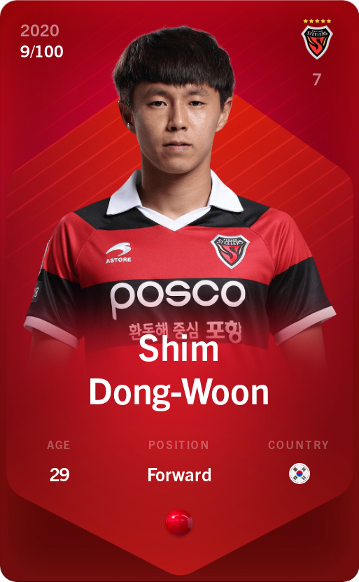 Sorare - Sorare Official - Shim Dong-Woon 2020-21 • Rare 9/100 - NFT # 6102626770891219487958723707255745337152161963744864752021184748232401104152