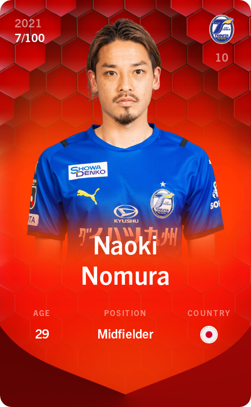 Sorare - Sorare Official - Naoki Nomura 2021-22 • Rare 7/100 - NFT # 101291492939270482568826583946606988558880278703882979299491621356529250298331