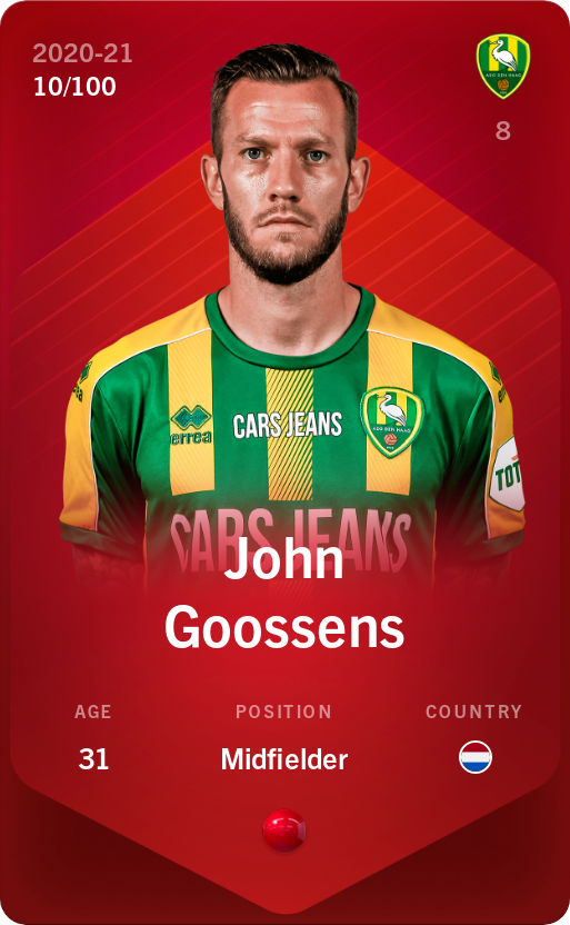 Sorare - Sorare Official - John Goossens 2020-21 • Rare 10/100 - NFT # 23413052148060013376237611858555050576951658557176332600463929897467243673528