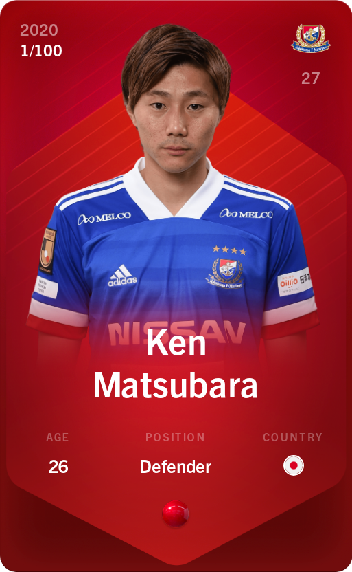 Sorare - Sorare Official - Ken Matsubara 2020-21 • Rare 1/100 - NFT # 1337289333756074358350540850488880615157552957736675932299674432963320046235