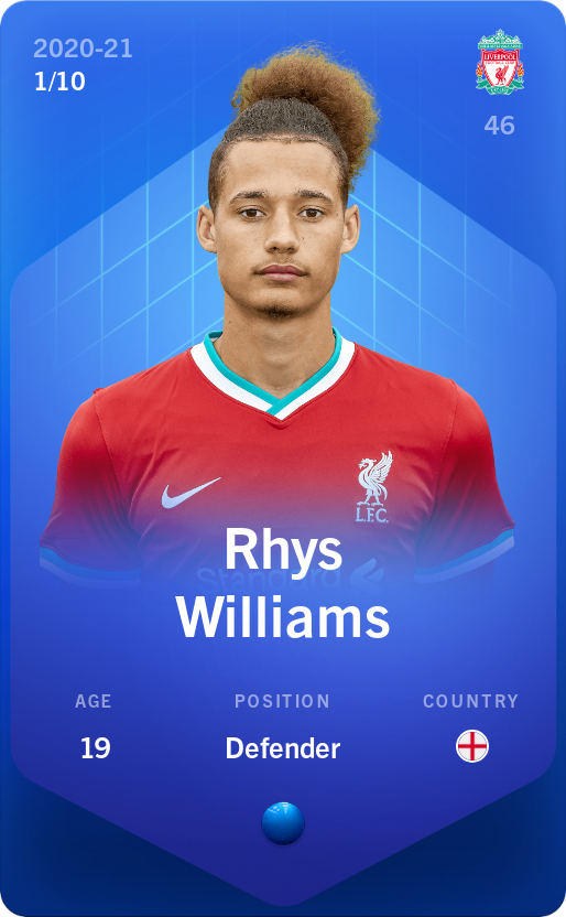 Sorare - Sorare Official - Rhys Williams 2020-21 • Super Rare 1/10 - NFT # 102419691064371126950971114971127095596814915052562993596015328609491817651817
