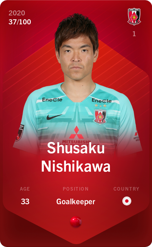 Sorare - Sorare Official - Shusaku Nishikawa 2020-21 • Rare 37/100 - NFT # 37670855248011619343157650375810074545409210348356178170156603093464099067454