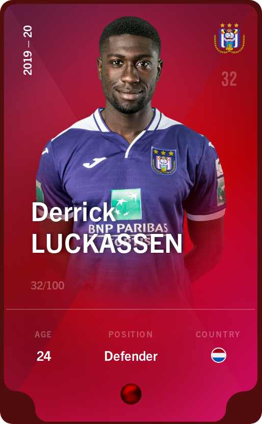 Sorare - Sorare Official - Derrick Luckassen 2019-20 • Rare 32/100 - NFT # 59651942706208489300746734773524898429908997495058645884448283264657528135080