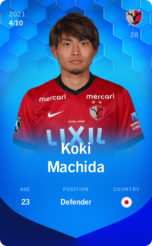 Sorare - Sorare Official - Koki Machida 2021-22 • Super Rare 4/10 - NFT # 29755449832399570113794201093742114426070757435126424938200438524220811306236