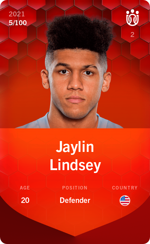 Sorare - Sorare Official - Jaylin Lindsey 2021-22 • Rare 5/100 - NFT # 63608382449575273181374201061984686106433717448369519943192484540574718964236