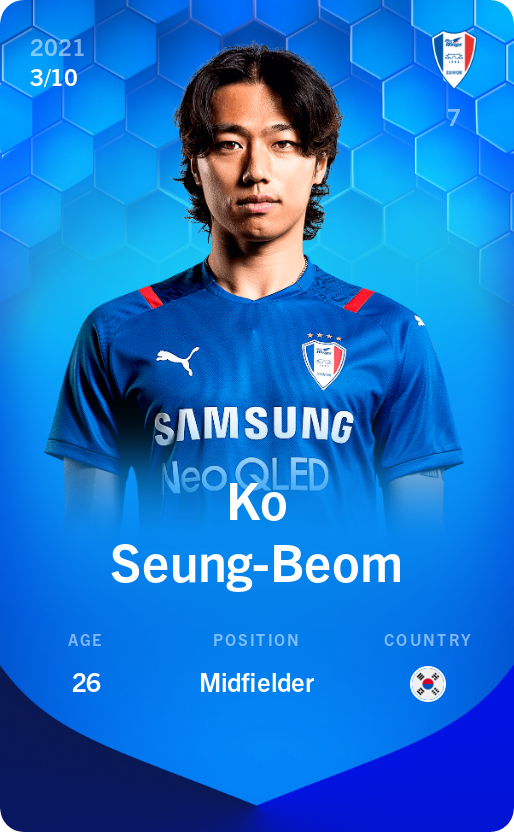 Sorare - Sorare Official - Ko Seung-Beom 2021-22 • Super Rare 3/10 - NFT # 67620838288587298493898100397892629103618853188424674344372585355012318350136