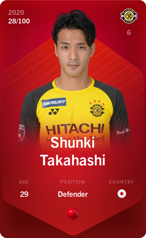 Sorare - Sorare Official - Shunki Takahashi 2020-21 • Rare 28/100 - NFT # 41856042511250139314660870509546755428638436476766994504443440502769312900367