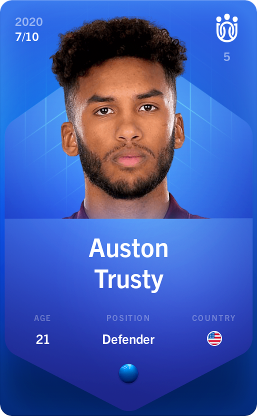 Sorare - Sorare Official - Auston Trusty 2020-21 • Super Rare 7/10 - NFT # 51910287124279719573181792817348056350616532162095711910461287132520916467323