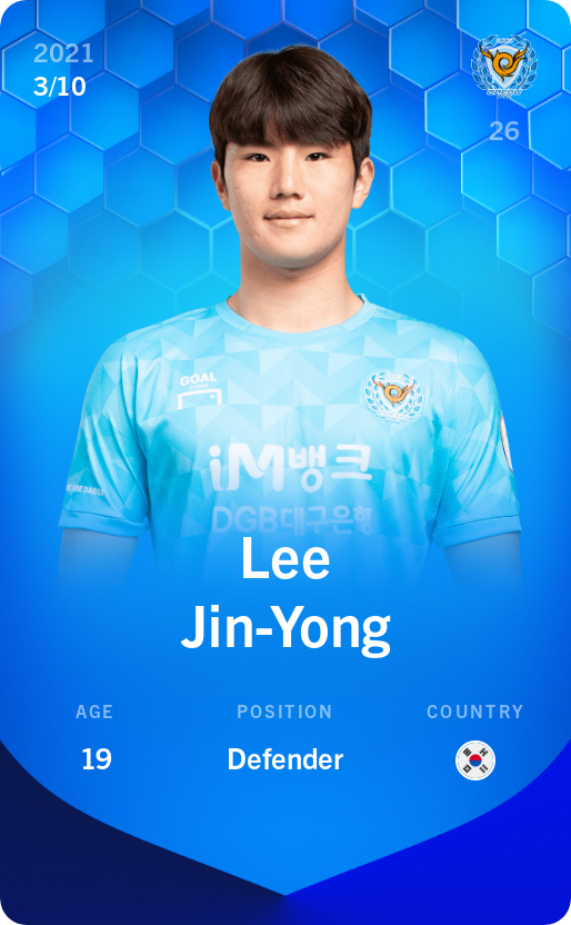 Sorare - Sorare Official - Lee Jin-Yong 2021-22 • Super Rare 3/10 - NFT # 22772988651906760989611572911113771448252434591596405838134220580788629818423