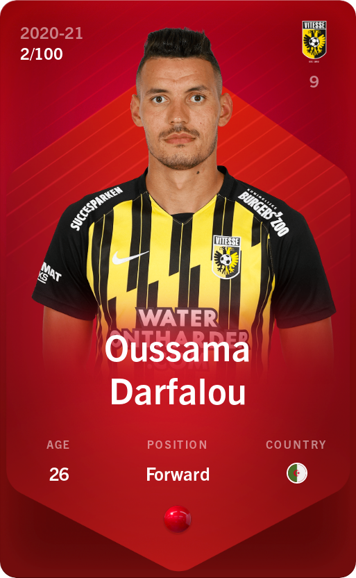 Sorare - Sorare Official - Oussama Darfalou 2020-21 • Rare 2/100 - NFT # 83128657184282648770942938144824181677505123274897853469476550724399502498446