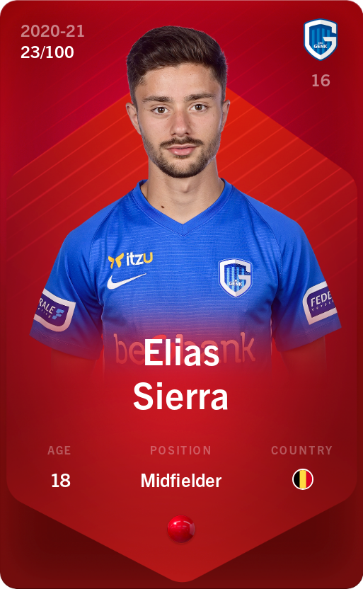 Sorare - Sorare Official - Elias Sierra 2020-21 • Rare 23/100 - NFT # 98519784047733615155303351322259682337569642917778900859951587768161155906589