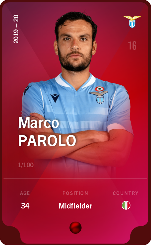 Sorare - Sorare Official - Marco Parolo 2019-20 • Rare 1/100 - NFT # 99318717602428447420685963317571248398544340763328968830611120877917645002362