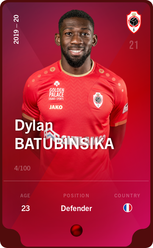 Sorare - Sorare Official - Dylan Batubinsika 2019-20 • Rare 4/100 - NFT # 115785822096174478451866742277546160996355966120747177145837402932987934404926