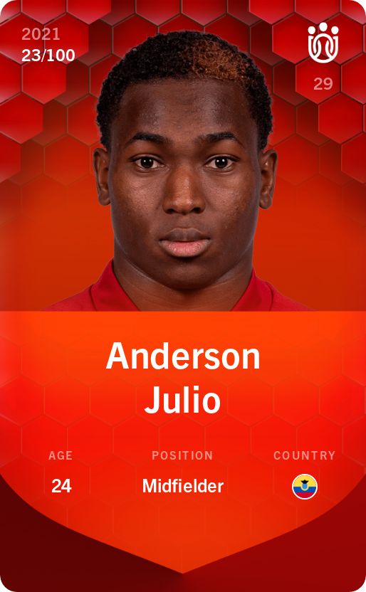 Sorare - Sorare Official - Anderson Julio 2021-22 • Rare 23/100 - NFT # 22962113098948833218893839555120273565386625445392768484677422252002459276549