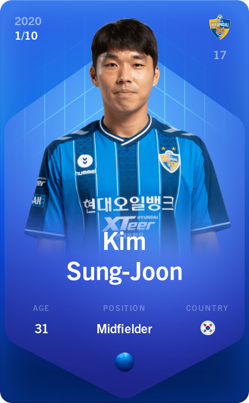Sorare - Sorare Official - Kim Sung-Joon 2020-21 • Super Rare 1/10 - NFT # 78295341806973552657606118311579182462409322494116224612569059473914136821413