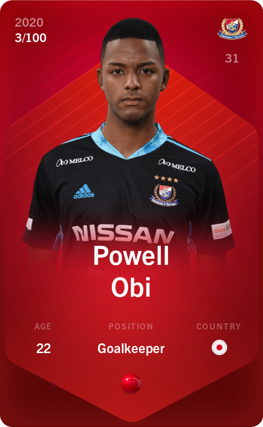 Sorare - Sorare Official - Powell Obi 2020-21 • Rare 3/100 - NFT # 56528445464310876803720282771469243717503709341050043849761686921600001957309