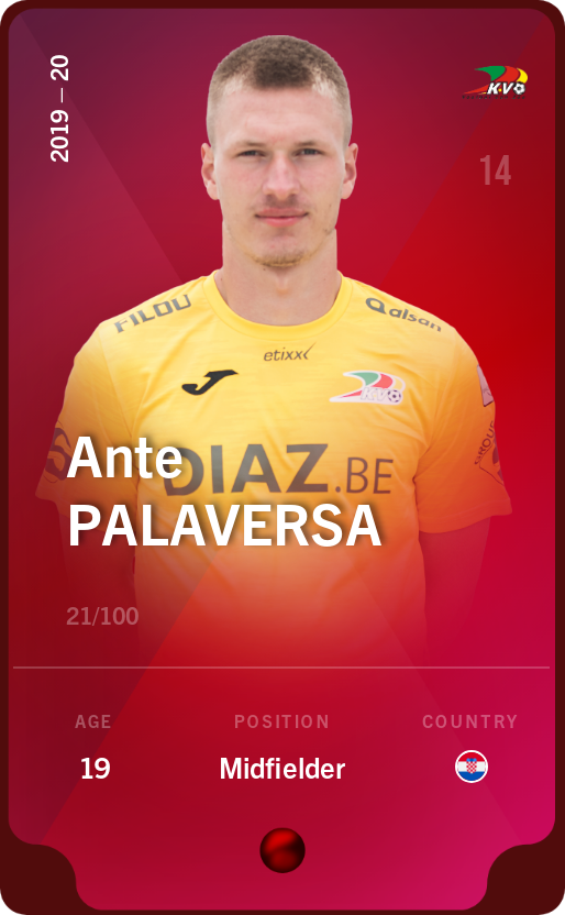 Sorare - Sorare Official - Ante Palaversa 2019-20 • Rare 21/100 - NFT # 3416950739083736439104631815875344624056559689862773274163947013726419800235
