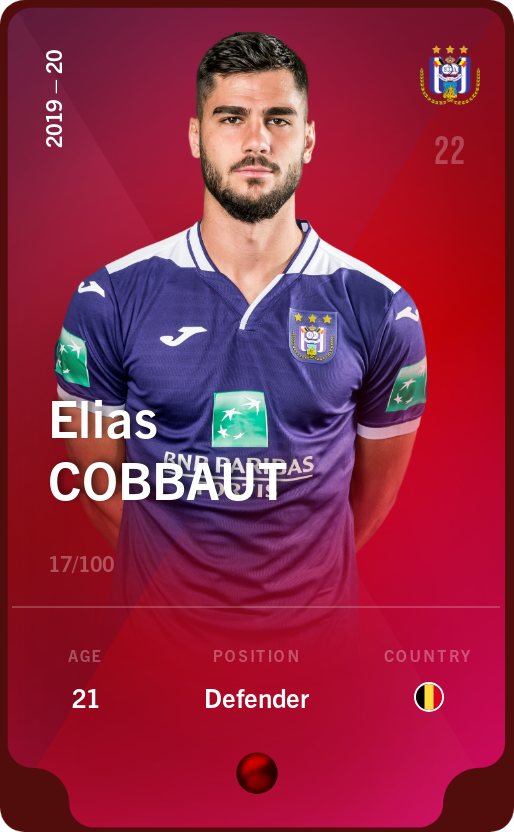 Sorare - Sorare Official - Elias Cobbaut 2019-20 • Rare 17/100 - NFT # 44631259579896010434686502535639293316382671513498522754703087777764832884798