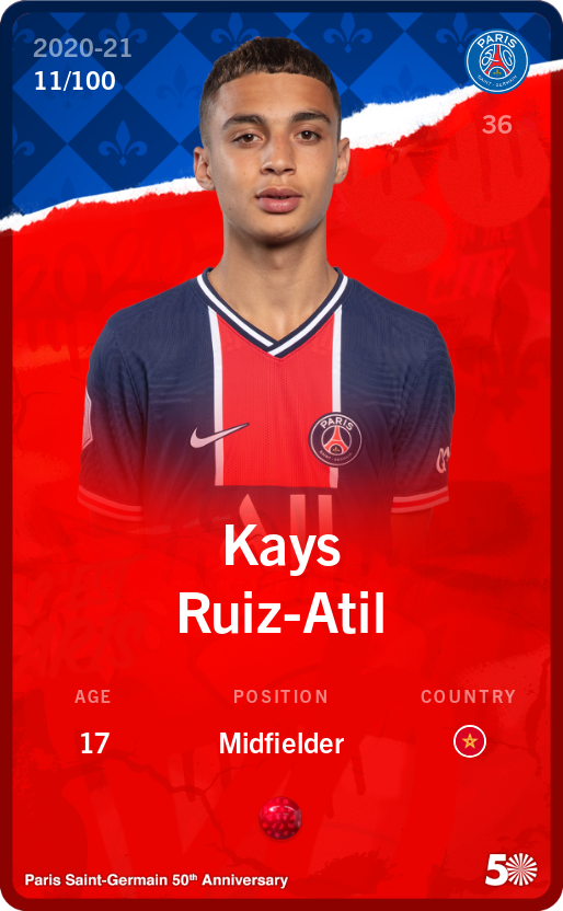 Sorare - Sorare Official - Kays Ruiz-Atil 2020-21 • Rare 11/100 - NFT # 39192516412662209746538299799417622981805803057958885717191466679250756573778